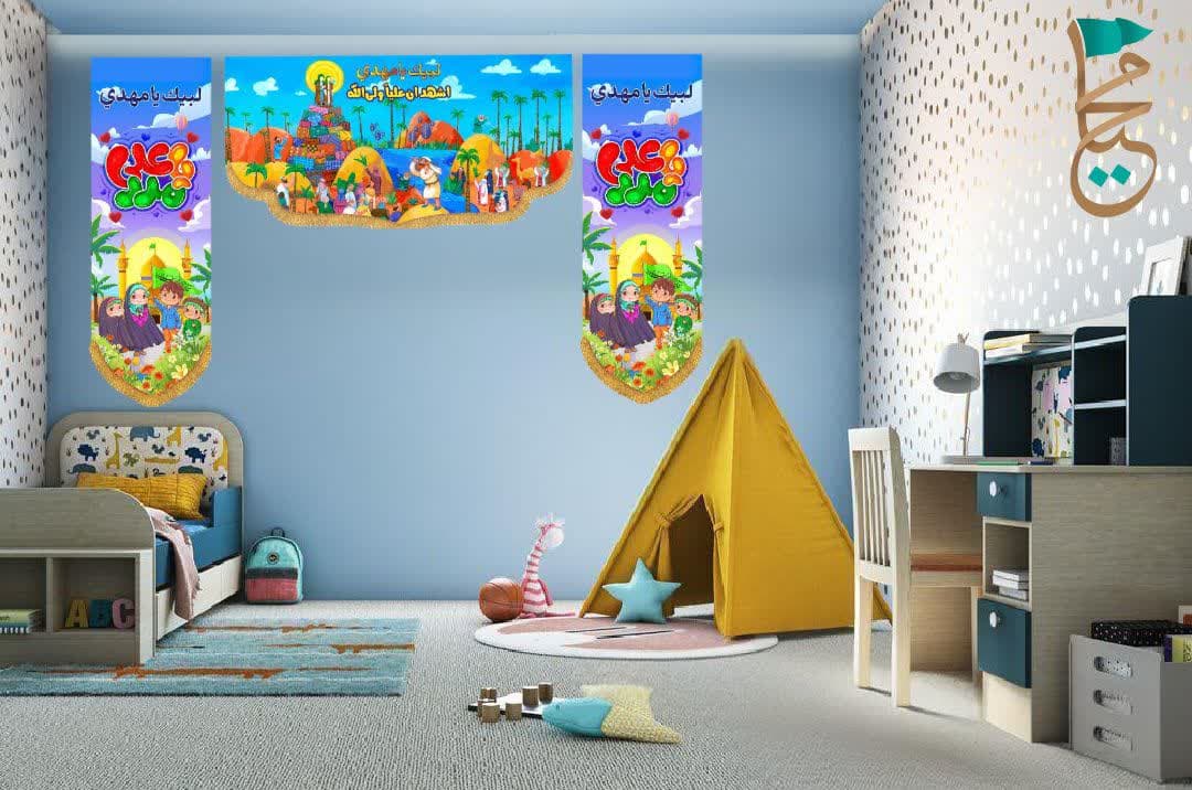 پرچم کتیبهای افقی طرح «مولا علی امیره» - تصویر 4