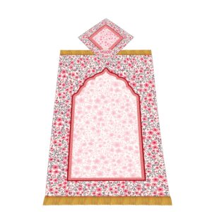 جانماز سه تکه مخمل طرح گل و بته