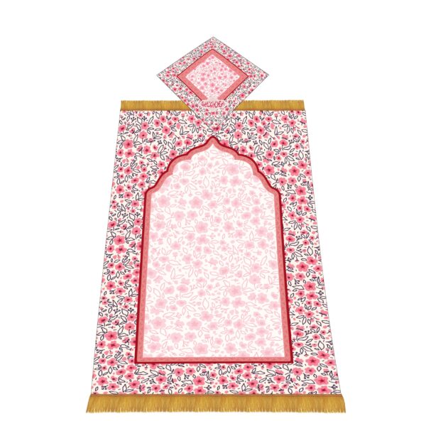 جانماز سه تکه مخمل طرح گل و بته