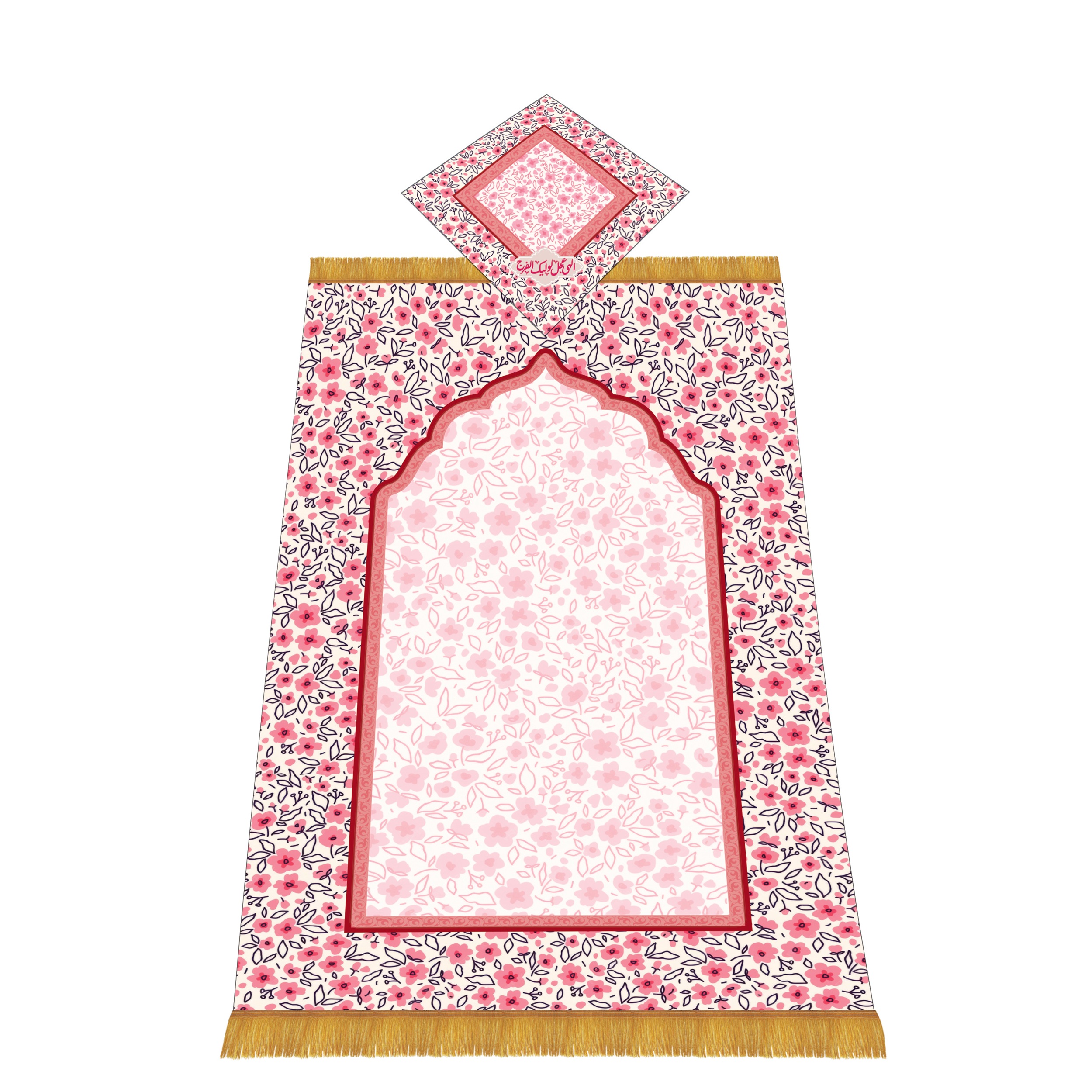 جانماز سه تکه مخمل طرح گل و بته