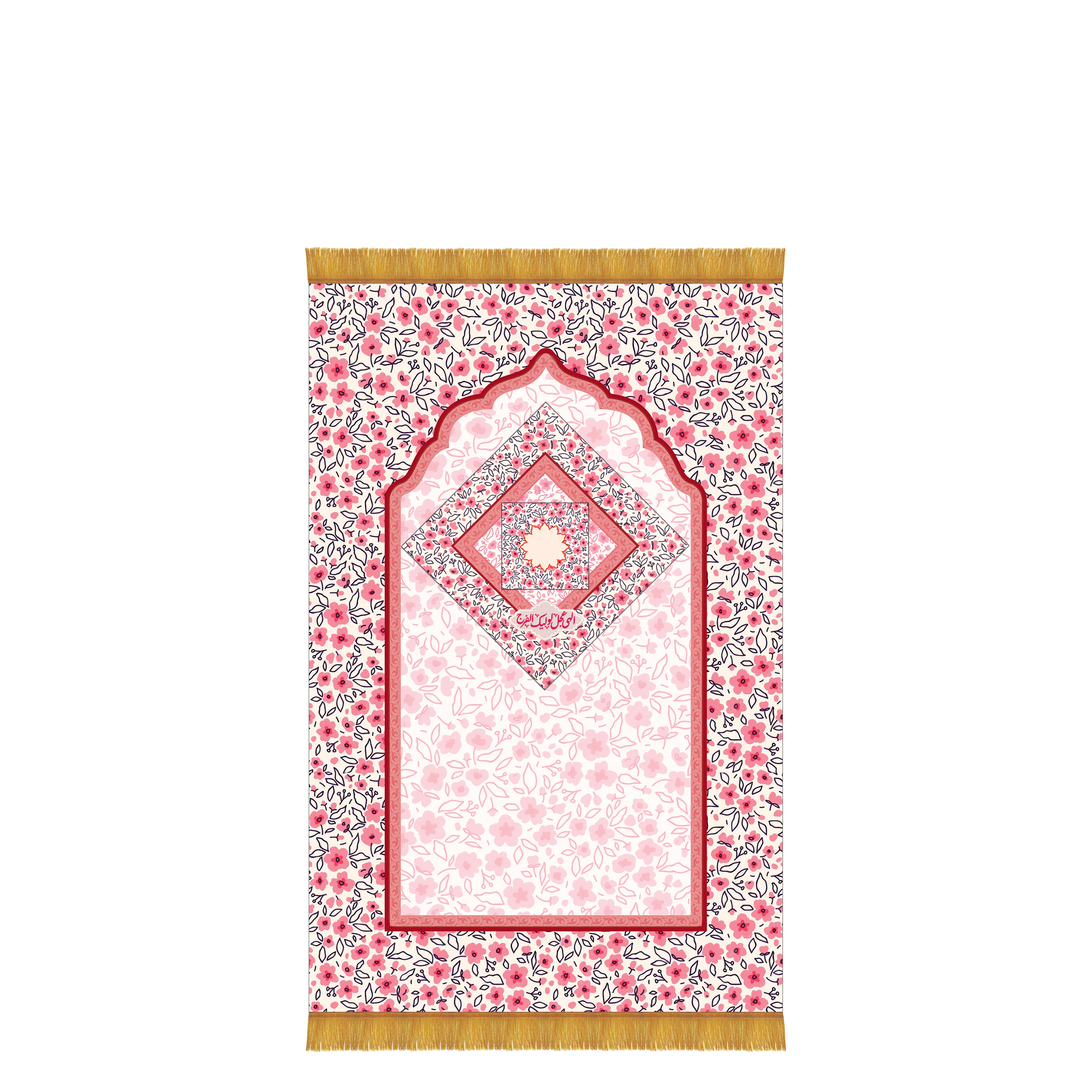 جانماز سه تکه مخمل طرح گل و بته کد 8002