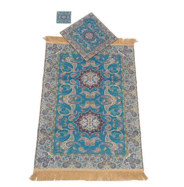 جانماز سه تکه مخملی طرح گل و باغ