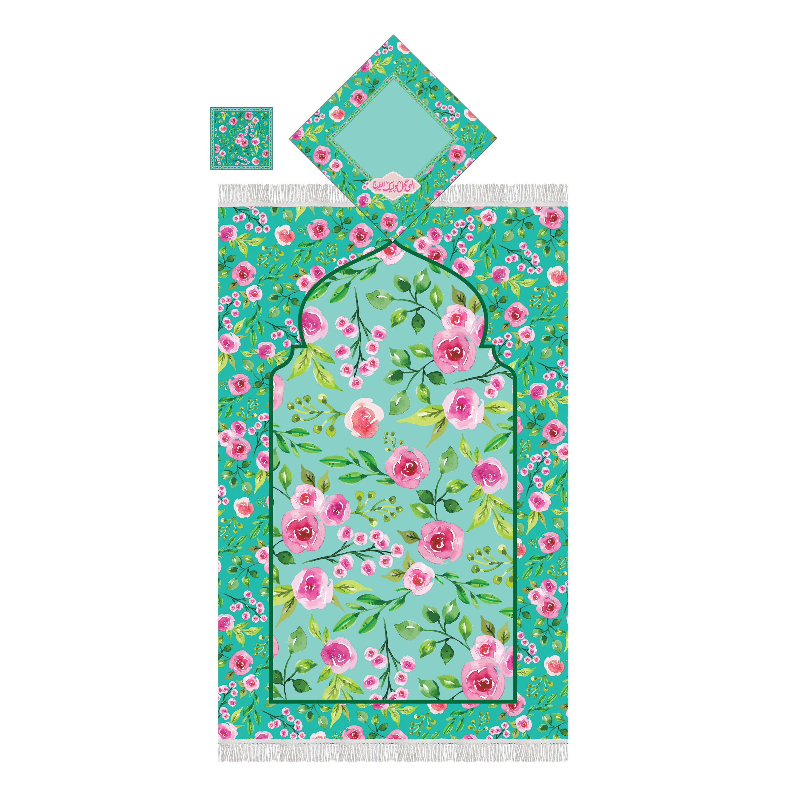 جانماز سه تکه مخمل گل و بته